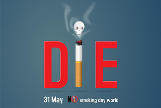 骷髅死亡香烟世界哮喘日禁烟日肺健康禁烟矢量图